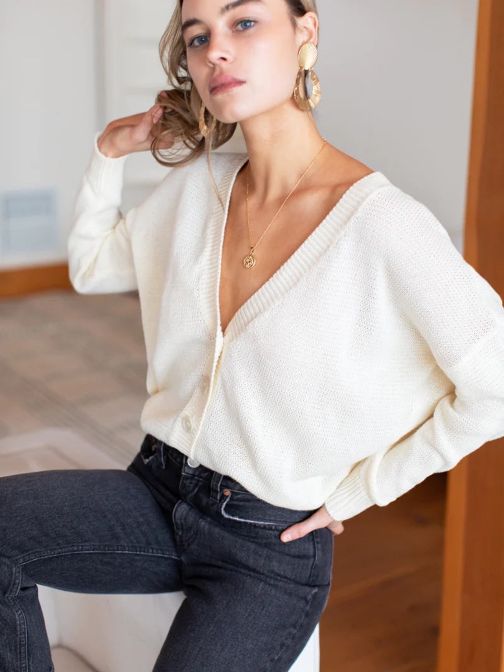 Emerson Fry Cream Carolyn Cardigan